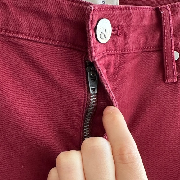 Calvin Klein Jeans Red/Burgundy Skinny Ankle Pants, Size 8 - Picture 7 of 16
